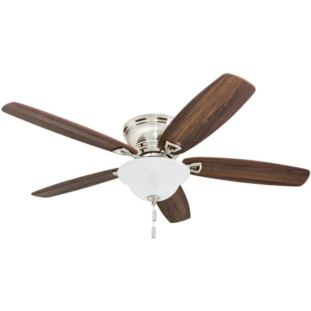 Honeywell Glen Alden 52 Brushed Nickel Low Profile Led Ceiling Fan With Light Com Honeywell Glen Alden 52 Brushed Nickel, Low Hanging Ceiling Fans With Lights