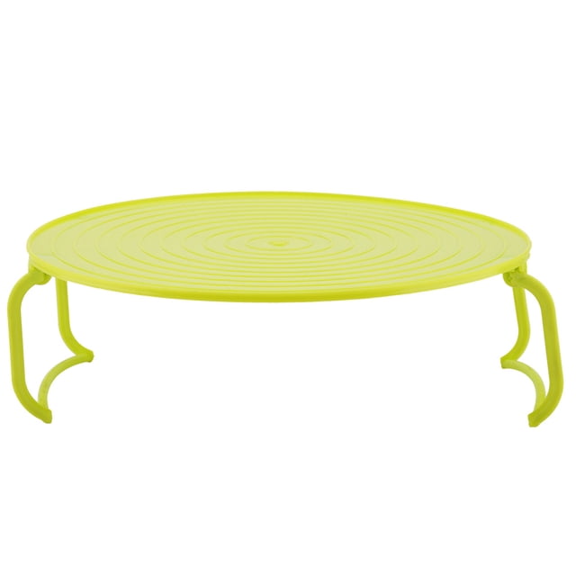Multifunctional Plastic Microwave Oven Heating Layered Steaming Rack Cooking Tray Rack(Green)