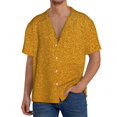thumbnail image 1 of Fotbe Gold Glitter Camisa Estampada de Manga Corta para Hombre, Casual de Verano, Estilo Playero, Sin Arrugas-X-Large, 1 of 5