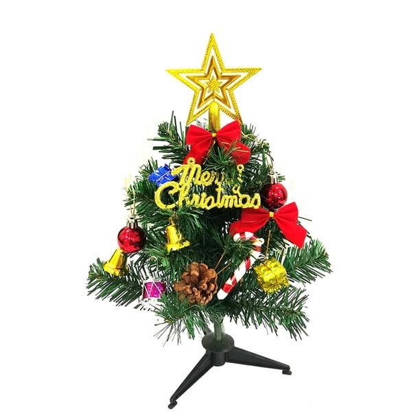 Wosthever Paquete de árbol de Navidad Adornos de baratijas de árbol Decoración navideña Decoraciones festivas Suministros navideños Kits de decoración para fiestas Árboles verdes y con