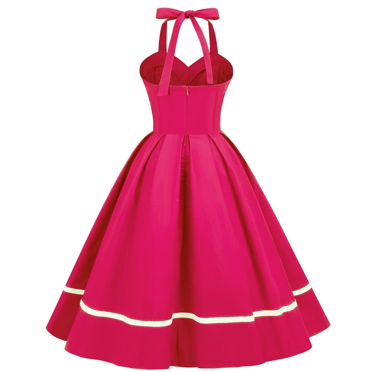 YWDJ 80s Prom Dress for Women Party Fashion Summer Retro Casual Pullover  Solid Sleeveless Long Dress Spring Summer Dresses for Women 2023Hot PinkM -  Walmart.com