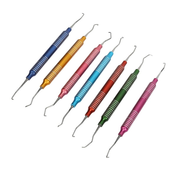 Oral Anterior Hoe Scaler, 7pcs Anterior Posterior Sickle Scaler Teeth Colour for Coffee Stains
