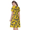 thumbnail image 2 of Bixox Robe d'Été à Manches Courtes pour Femmes Robe Ample Longueur Genou avec Poches-Ananas d'Été, 2 of 7