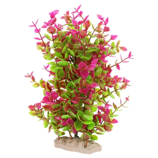 CATIEBYE Simulation Plant Fish Tank Artificial Plants Burgundy 1 Set for Fish Tank