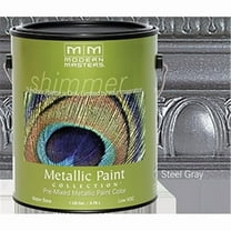 MODERN MASTERS ME244 1 Gallon Steel Gray Metallic Paint - Semi Opaque
