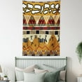 thumbnail image 4 of Ethnic Tapestry, Tribal Ethnic Style Hunting Zebra Illustration Prehistoric Tribe Life Theme Print, Wall Hanging for Bedroom Living Room Dorm Decor, 60W X 80L Inches, Ruby Mustard, by Ambesonne, 4 of 5