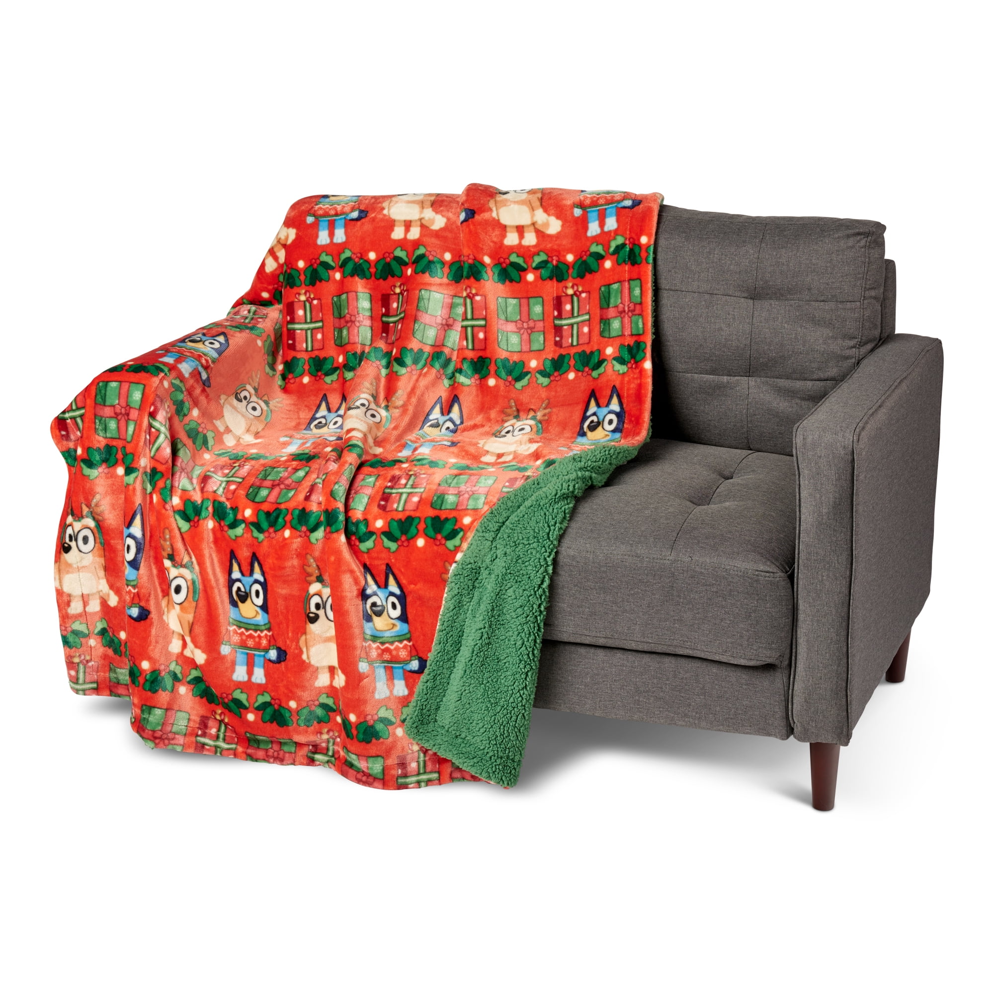 Bluey Holidays are Nice Silk Touch Throw Blanket with Sherpa Reverse 50 x 60 inches