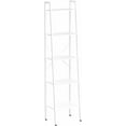thumbnail image 5 of 5-Tier Industrial Ladder Bookshelf, Narrow Ladder Shelf, Tall Standing Bookshelf, Skinny Open Ladder Shelf, for Living Room, Home Office, Kitchen, Bedroom, Metal Frame, White, 5 of 19