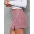 thumbnail image 4 of PRETTYGARDEN Fall Mini Skirts for Women Trendy High Waisted Asymmetrical Knit Suede Skirt Shorts Cute Y2k Outfits, 4 of 9