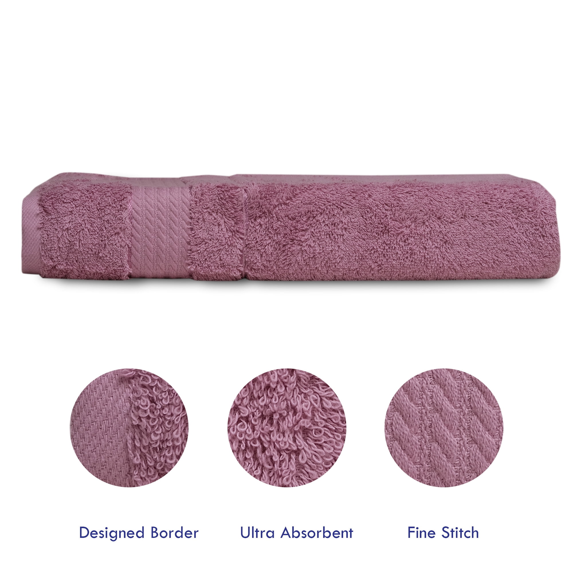 Melissa Linen 100% Turkish Cotton Hand Towels, 4-Pack, Lilac Purple, 550 GSM