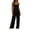 Black, variant on Women's Casual Overalls Boho Floral Loose Wide Leg Jumpsuits Summer Pleated Outfits with Pockets
