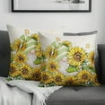 thumbnail image 3 of Sunflower Gnome Throw Pillow Cover 16 x 16 Set of 2 Spring Floral Flowers Pillow Cases Seasonal Summer Cushion Covers Cotton Linen Decorative Pillowcase Farmhouse Decor for Sofa Couch Home, 3 of 6