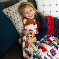 thumbnail image 2 of Wildkin Kids Plush Velour Throw Blanket for Girls and Boys (Trains Planes & Trucks Blue), 2 of 7