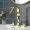 thumbnail image 3 of YZZY Widespread High Arc Bathroom Faucet Double Handle Brushed Gold Lavatory Vanity Basin Faucet 3 Holes Modern Bathroom Sink Faucet, 3 of 5