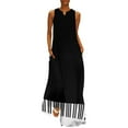 thumbnail image 3 of Piano keys Black & white Long Dress Casual dresses women's long dress, 3 of 6