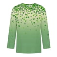 thumbnail image 4 of Camisetas de Manga Larga de Algodón Cuarto de Manga Cuello Redondo con Impresión Del Día de San Patricio, Moda Casual, 4 of 8