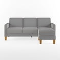 thumbnail image 2 of Novogratz Bowen Sectional Sofa with Reversible Chaise and Floating Ottoman, Gray Chenille, 2 of 9