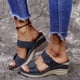 thumbnail image 4 of Zapatillas de cuña para mujer de fondo plano con tacón alto y flores informales retro de verano Wmkox8yii ytu7890, 4 of 9