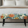 thumbnail image 4 of FKELYI Dining Bench Cover Anti-Dust Bench Seat Cushion Covers Bohemian Flower Print Stretchy Fabric Furniture Protector Slipcover for Bedroom Living Room, 4 of 7