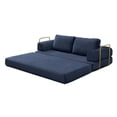 thumbnail image 3 of Convertible Sofa Bed, Folding Floor Couch Corduroy Fold Out Couch Bed Futon Sleeper Mattress with Pillows, Boneless Sofa for Living Room Bedroom (Blue), 3 of 11