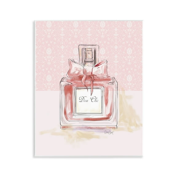 Stupell Industries Diva Chic Pink Perfume Fashion Painting Unframed Art Print Wall Art, 11 x 14