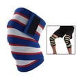 thumbnail image 3 of 1x Knee Wrap Easy Using Multi Use Elastic Protector Durable Compression Brace Knee Pad for Squat Volleyball Weightlifting Tennis Basketball Blue Red White, 3 of 9