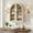 Oak, variant on Arched Wall Cabinet, Large Wood Bathroom Medicine Cabinet Wall Mounted Cupboard, Modern Floating Storage Cabinet withGlass Doors & Adjustable Shelves, Wood Organizer