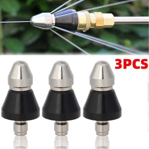 3X Sewer Jetter Kit For Pressure Washer, High Pressure Hose Nozzle, 1/4'' Quick Connect Plug 4000psi