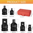 thumbnail image 5 of Heavy Duty 6 Piece Impacts Socket Adapter with Case for Reliables Driver Wrench Size Conversion Socket Reducer Tool, 5 of 10