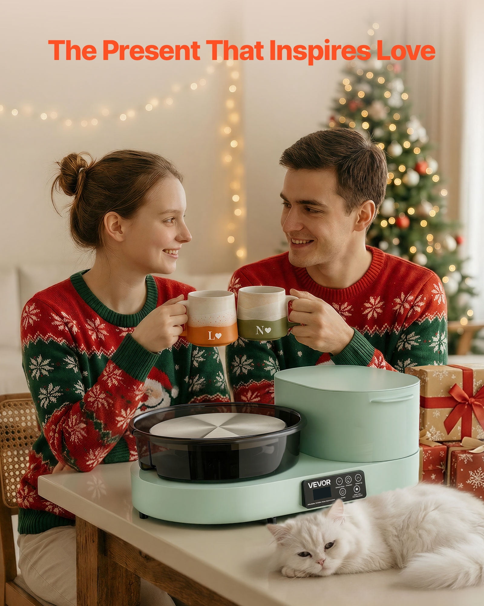 VEVOR Pottery Wheel for Adults, 11" Aluminum Turntable, 450W Electric Table Top Pottery Wheel with Foot Pedal, 30-300 RPM Adjustable Speed, Aluminum Body, for Beginners, DIY Clay Art Craft, Green