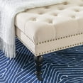 thumbnail image 2 of Aubrey Natural Square Tufted Ottoman, 2 of 5