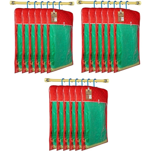 atorakushon 30'' Hanging Garment Suit Bags Storage Clothes Cover with Clear Window Zipper Closet for Tuxedos Shirts Fur Coats Pack of 18 Maroon