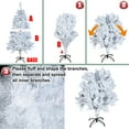 thumbnail image 5 of TKOOFN White Artificial PVC Christmas Holiday Bushy Pine Tree Indoor Outdoor, Includes Stand, 4 ft, 5 of 10