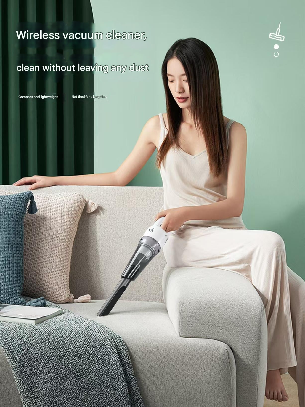 Handheld Vacuum Cleaner 240V Portable Wireless 120W Home Car Flat Mouth USB Charging Super Strong Suction