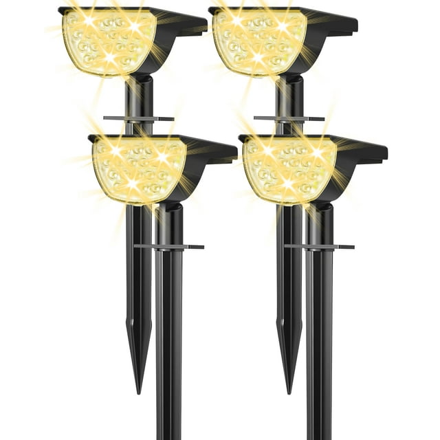 Focos solares exteriores GKGG, 76 LED, IP65, impermeables, paquete de 4