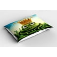 thumbnail image 2 of Ambesonne King Pillow Sham 2 Pack, Frog Prince on Moss Stone, 26"x20", Forest Green and Yellow, 2 of 3