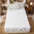 thumbnail image 4 of Manfei Cottagecore Blossom Zipper Queen Comforter Set with Fitted Sheet and 2 Pillowcases,Vintage Flowers Leaves Zipper Bedding Set,Reversible, 4 of 7