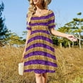 thumbnail image 4 of Purple and Gold Glitter Stripes Baton Rouge New Orleans Nola Louisiana Los California Dress Long dress woman, 4 of 7