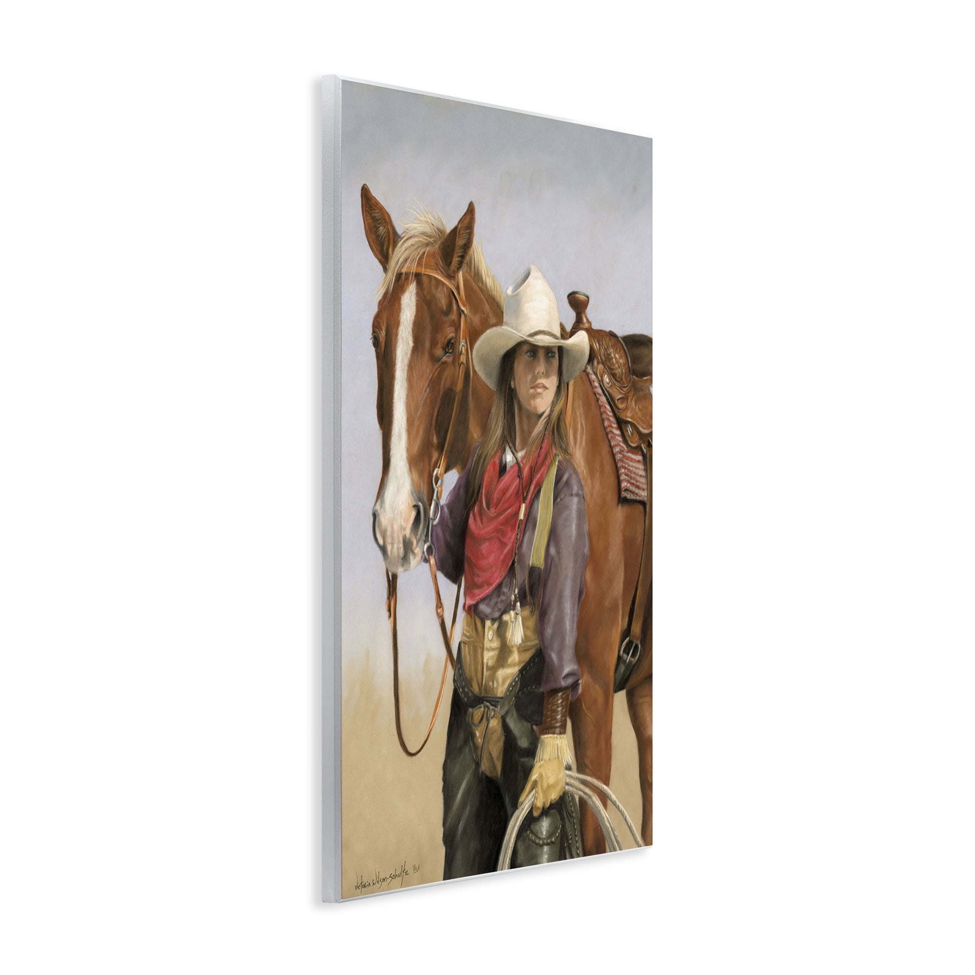Stupell Industries Powerful Female Cowgirl Animals & Insects Painting Unframed Art Print Wall Art, 10 x 15