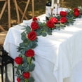 thumbnail image 4 of Ornaments Garland Imitation Flowers Wreath Creative Table Centerpiece Wedding Backdrop Decor 6ft Rattan, 4 of 14