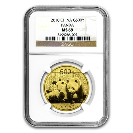 2010 China 1 oz Gold Panda MS-69 NGC