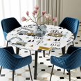 thumbnail image 5 of Elastic Fitted Round Tablecloth, Cartoon Tractor Waterproof Stretch Table Cover for 45"-54" Tables, Cute Grey Digger Shovel Truck Washable Outdoor Tablecloths for Patio, Picnic, Camping, 5 of 9
