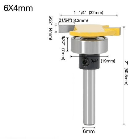 

Goodhd T Type Router Bit With Bottom Bearing Woodworking Milling Cutter Face Mill