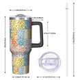 thumbnail image 2 of 40oz Pioneer Flower Floral Print Pattern Insulated Tumbler with Handle, BPA-Free Leak Proof Lid and Straws, Double Wall Vacuum, Hot 12h/Cold 34h, 2 of 6