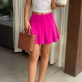 thumbnail image 3 of FRSASU Girls Pleated Flowy Skorts Skirts Casual Solid Color Basic High Waist Mini Tennis Skater Skirt for Girl 2-15 Years Hot Pink, 3 of 9