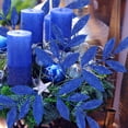 thumbnail image 3 of Glittered Gold Leaves, 13" Artificial Glitter Blue Pick, Christmas Tree Branches and Sprays for DIY Wreath Floral Arrangement Christmas Tree Decorations, Blue, 20 Pack, 3 of 8