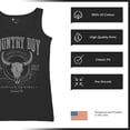 thumbnail image 6 of Country Boy Do No Harm Take No Bull Women's Tank Top Vintage Skull Western Boho Cow American Original USA Country, 6 of 7