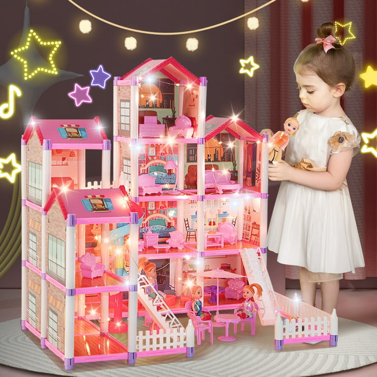 JoyStone Deluxe Dollhouse, 14-Room Playset with Dolls, Furniture