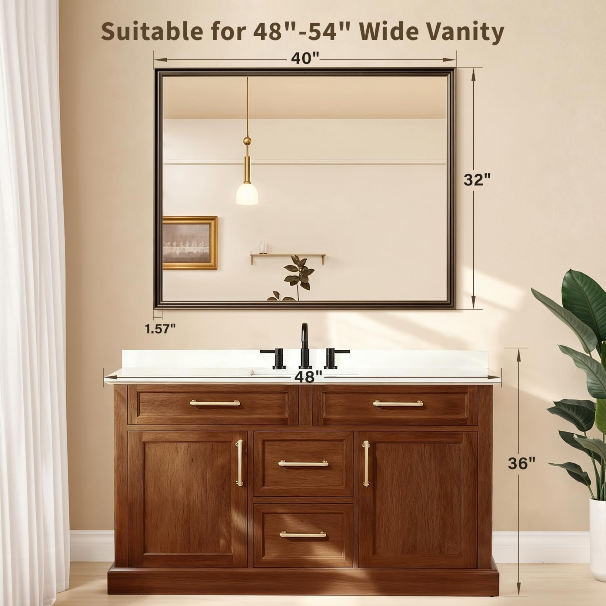 Ultrue UTBM0RT01CO10181 Retro Copper Effect 32x40 Framed Wall Mirror