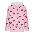 thumbnail image 6 of Enjoytime Womens Hoodies Hearts Printed Long Sleeve Casual Sweatshirt Fall Winter Fashion Trendy Pullover Sweatshirts Pink XL, 6 of 6